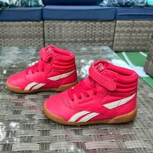 Reebok Freestyle High Top Red/White Toddler Size 7.5